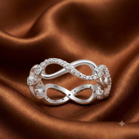 BIJUTERII SI CEASURI - Inel Infinit din argint Sterling 925 cu diamante simulate