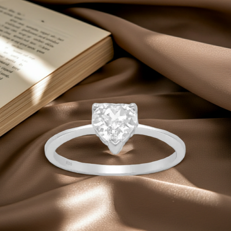 INELE LOGODNA SI VERIGHETE ARGINT - Inel Inimioara din argint Sterling 925 cu cristal fin austriac
