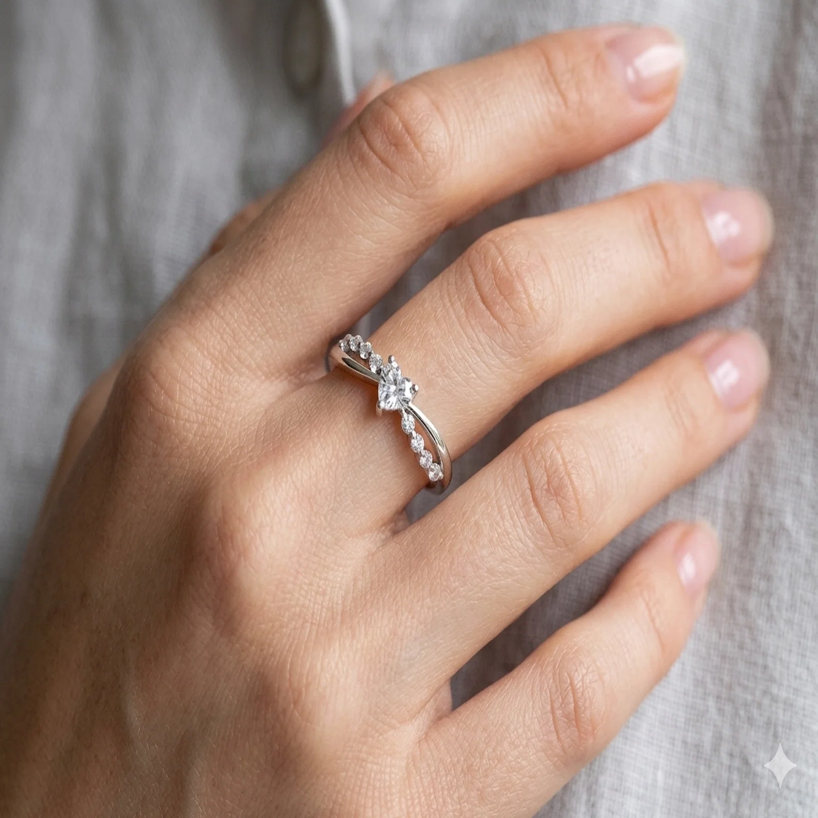 Inel Inimioara din argint Sterling 925 cu diamante simulate [4]