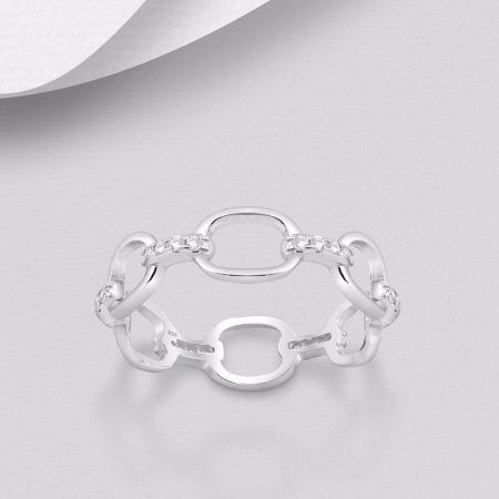 Inel Lant din argint Sterling 925 cu diamante simulate [2]
