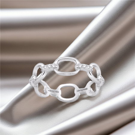 Inel Lant din argint Sterling 925 cu diamante simulate [5]
