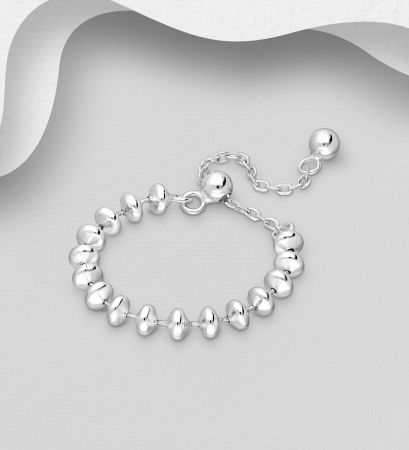 INELE ARGINT SIMPLE - Inel regalabil Lantisor cu bile din argint Sterling 925