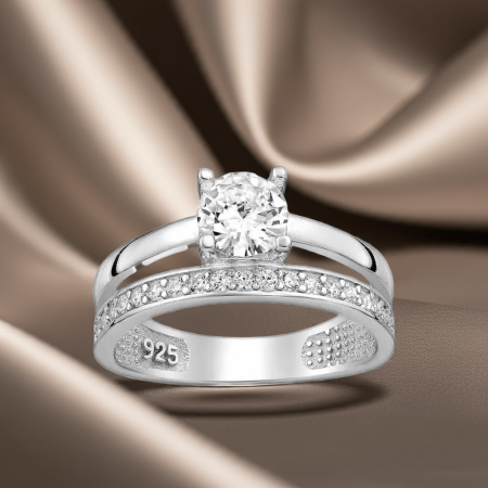 Inel Logodna din argint Sterling 925 cu diamante simulate [3]