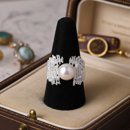 Inel reglabil din argint Sterling 925 cu perle de apa dulce [1]