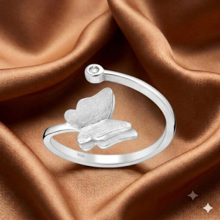 BIJUTERII SI CEASURI - Inel reglabil Fluture din argint Sterling 925 cu diamant simulat