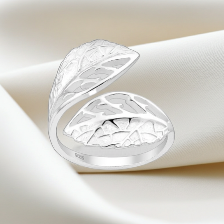 INELE ARGINT DAMA - Inel reglabil Frunza din argint Sterling 925