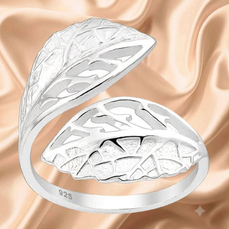 INELE ARGINT SIMPLE - Inel reglabil Frunza din argint Sterling 925
