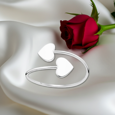 INELE ARGINT DAMA - Inel reglabil Inimioare din argint Sterling 925