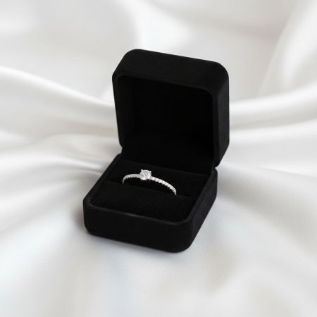 Inel stil logodna din argint Sterling 925 cu diamante simulate [6]