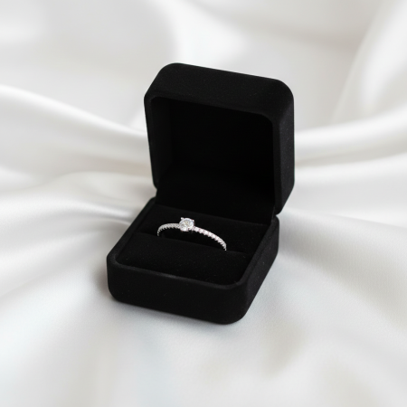 Inel stil logodna din argint Sterling 925 cu diamante simulate [2]