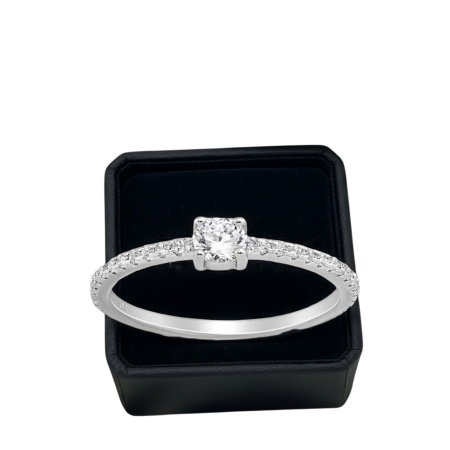 Inel stil logodna din argint Sterling 925 cu diamante simulate [7]