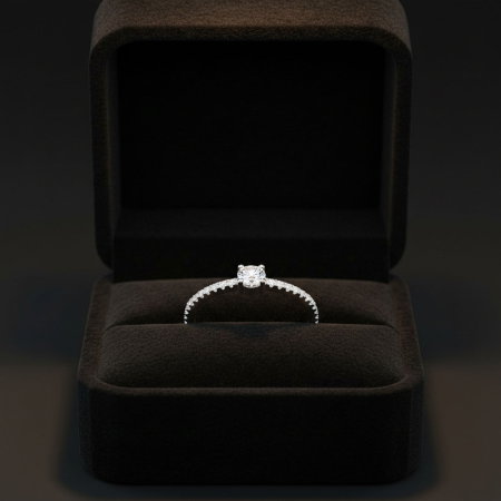Inel stil logodna din argint Sterling 925 cu diamante simulate [3]