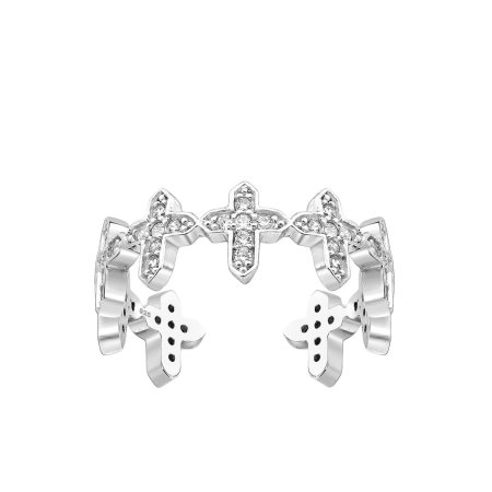Inel tip cruciulițe înlănțuite, din argint 925, reglabil, decorat cu diamante simulate [2]