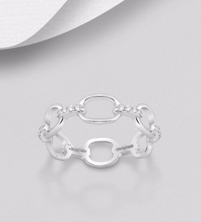 Inel Lant din argint Sterling 925 cu diamante simulate [10]