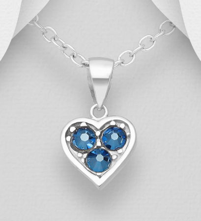 Colier Inima din argint Sterling 925 cu cristale austriece [1]