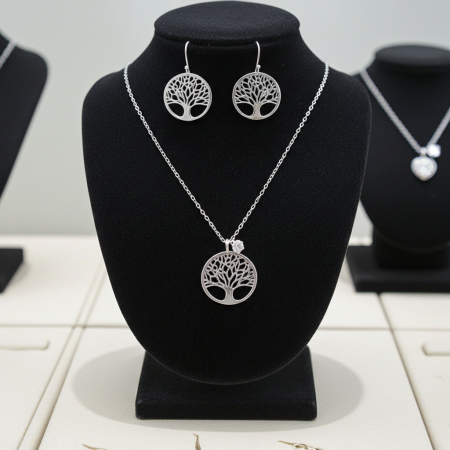 Set Copacul Vietii colier si cercei din Argint Sterling 925 [2]