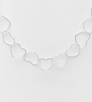 Set lant din inimioare colier si bratara din argint sterling 925 [1]