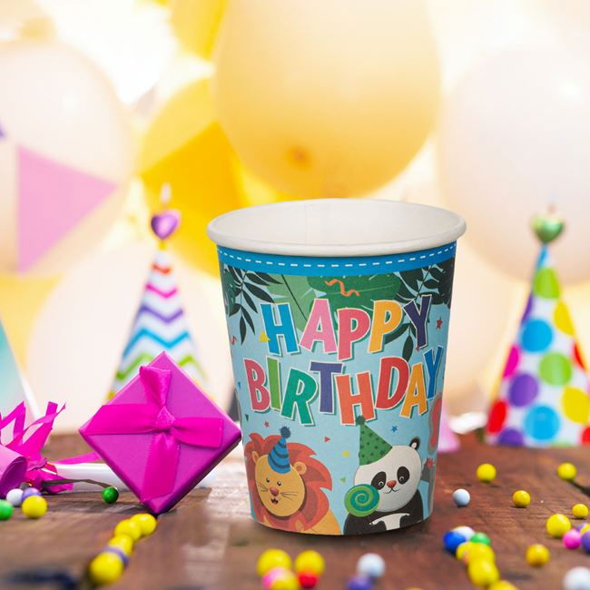 Set 6 pahare din Carton pentru Petrecere, tematica cu animale - 270ml [3]