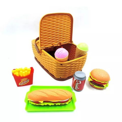 Jocuri si articole copii - Set de joaca Cosulet cu 9 piese pentru picnic, plastic,+3 ani