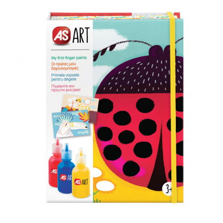 Jocuri si articole copii - Set de pictura cu degetele -primele mele creatii cu carticica 20 pagini si accesorii incluse