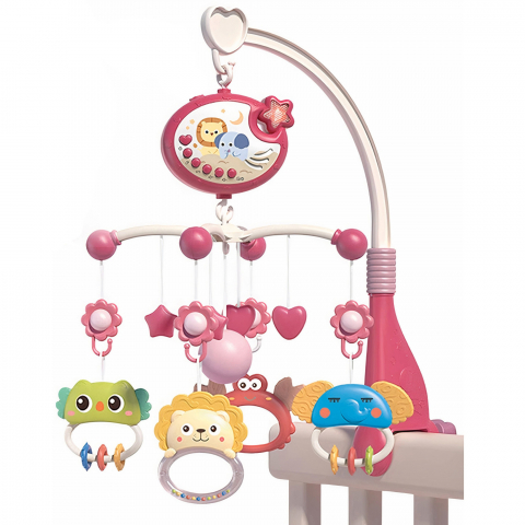 Jocuri si articole copii - Carusel muzical pentru patut, roz