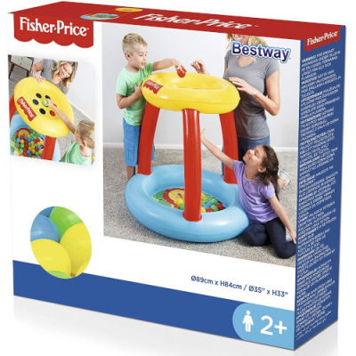 Jucarii interactive bebelusi - Centru de joacă gonflabil interactiv cu bile Fisher Price