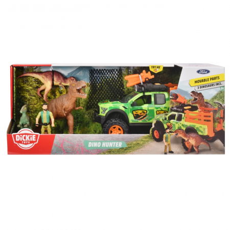 Jocuri si articole copii - Set Mașinuță și Figurine Dickie Dino Hunter