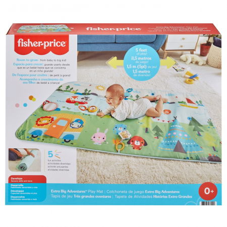 Jocuri si articole copii - Fisher Price Covoraș de Joacă 150cm Extra Big Adventures 