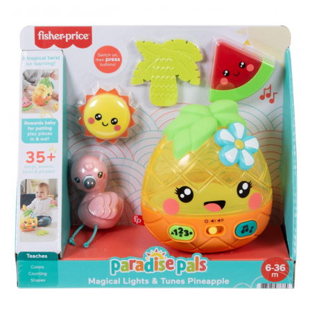 Jocuri si articole copii - Fisher Price Ananas cu Sunete și Lumini 