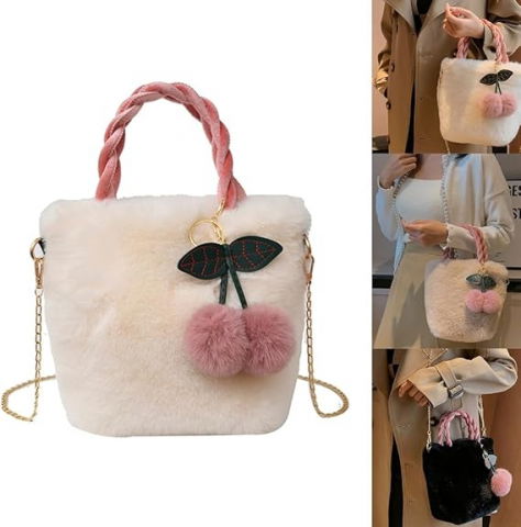 Jocuri si articole copii - Gentuta plusata cu breloc , diverse culori, 25x23cm