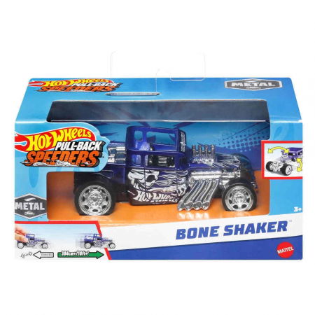Jocuri si articole copii - Hot Wheels Masinuta Metalica Cu Sistem Pull Back Bone Shaker Scara 1:43