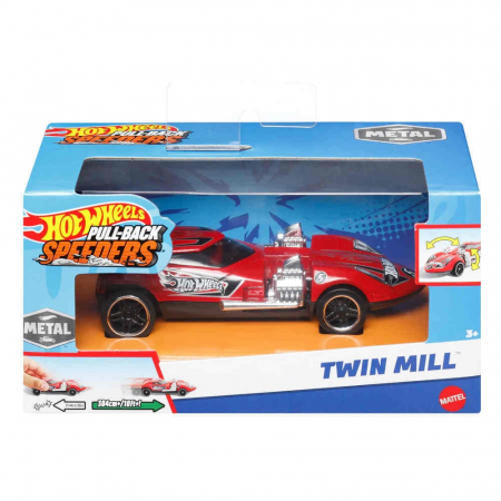 Jocuri si articole copii - Hot Wheels Masinuta Metalica Cu Sistem Pull Back Twin Mill Scara 1:43