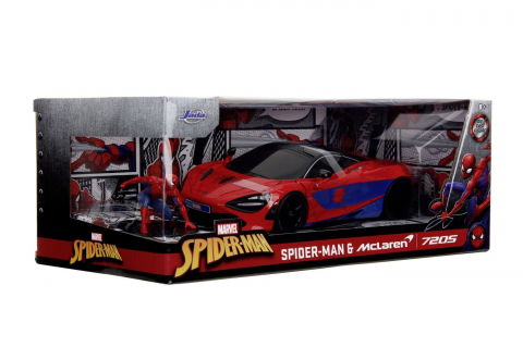 Masinute, Motociclete, Elicoptere, Avioane & Trenulete - JADA MARVEL SET FIGURINA SPIDER MAN SI MASINUTA METALICA MCLAREN 720S SCARA 1 LA 24