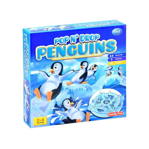 Jocuri si articole copii - Joc de familie Pinguini Veseli,2-4 jucatori, 26x26x4 cm, +4 ani