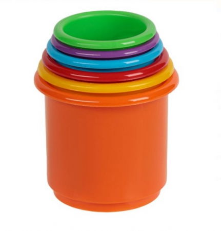 Jucarii de sortat si motricitate - Joc de Îndemânare - Piramida cu Cupe Colorate