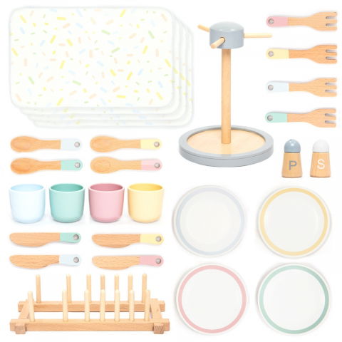 Jocuri si articole copii - Joc de rol Set complet pentru servirea mesei, UMU Toys