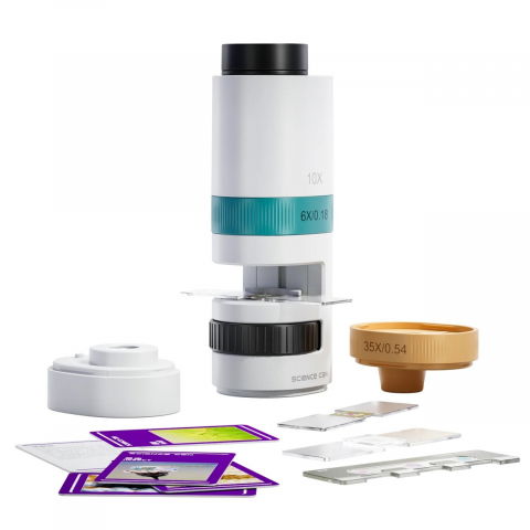 Jocuri si articole copii - Joc STEM Microscop cu proiector 350, TopBright