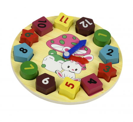 Jocuri si articole copii - Puzzle educativ din lemn-Sa invatam ceasul