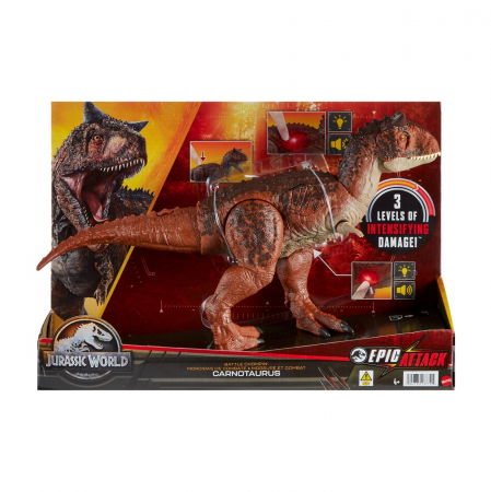 Jocuri si articole copii - Jurassic world epic attack battle chompin dinozaur carnotaurus