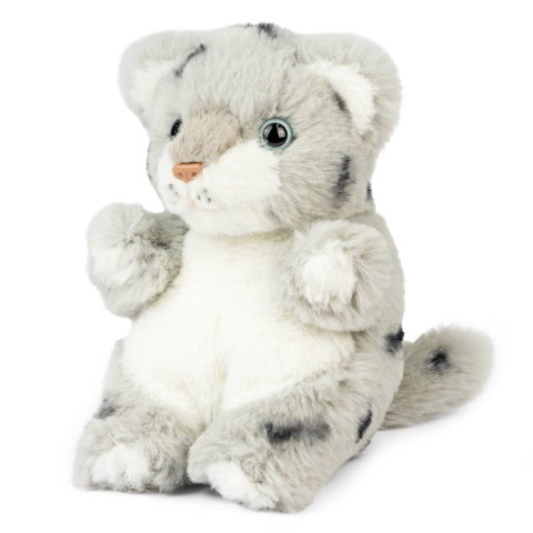 Jocuri si articole copii - Leopard de zăpadă de pluș 17 cm în cutie – Living Nature