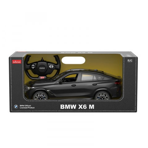 Jocuri si articole copii - MASINA CU TELECOMANDA BMW X6 M NEGRU SCARA 1 LA 14