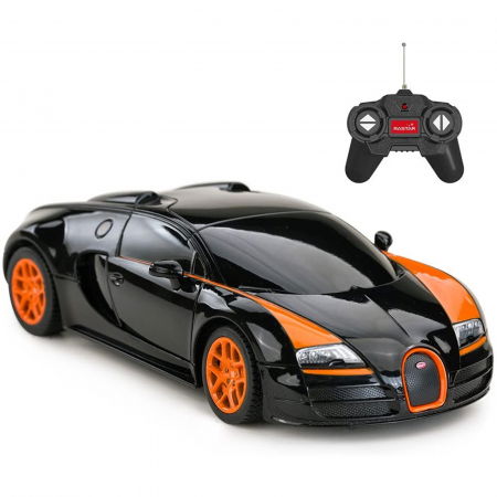 Jocuri si articole copii - Mașină cu Telecomandă Bugatti Grand Sport Vitesse Negru, Scara 1:18