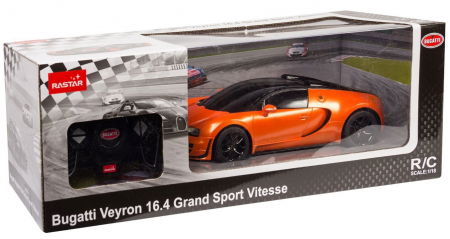 Jocuri si articole copii - Mașină cu Telecomandă Bugatti Grand Sport Vitesse Portocalie, Scara 1:18 