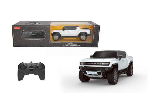 Jocuri si articole copii - MASINA CU TELECOMANDA HUMMER EV ALB CU SCARA 1 LA 24