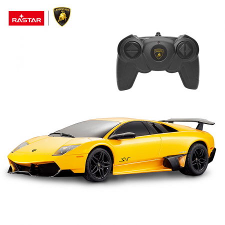 Jocuri si articole copii - Mașină cu Telecomandă Lamborghini Murcielago LP670 Galben, Scara 1:24