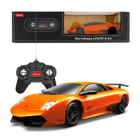Jocuri si articole copii - Mașină cu Telecomandă Lamborghini Murcielago LP670 Portocaliu, Scara 1:24 