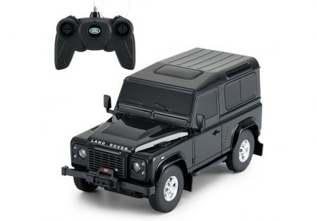 Jocuri si articole copii - Mașină cu Telecomandă Land Rover Defender Negru, Scara 1:24