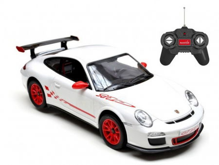 Jocuri si articole copii - Mașină cu Telecomandă Porsche GT3 RS Alb, Scara 1:24 