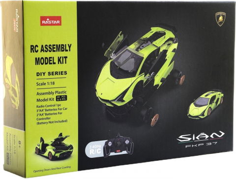 Jocuri si articole copii - MASINUTA CONSTRUIBILA CU TELECOMANDA LAMBORGHINI SIAN FKP 37 SCARA 1 LA 18