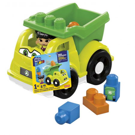 Jocuri si articole copii - Mega Bloks First Builders Vehiculul De Reciclat A Lui Raphy